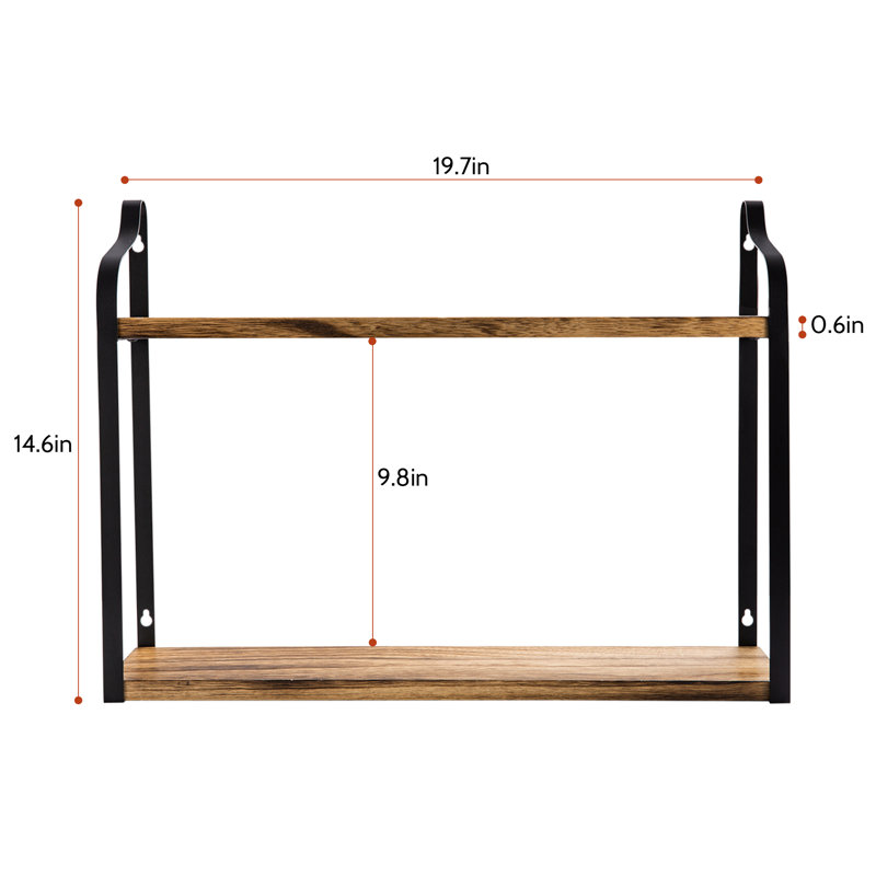 2 Piece Tiered Shelf with Live Edge