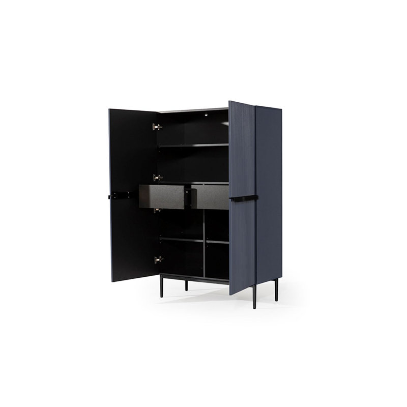 Alessja 2 Door Laminate Wardrobe, Wave blue/Black