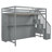 Full Over Full Murphy Bed with Hydraulic Lift, Desk & Storage – Space-Saving Bunk Bed for Kids & Small Rooms, Gray-1186857593