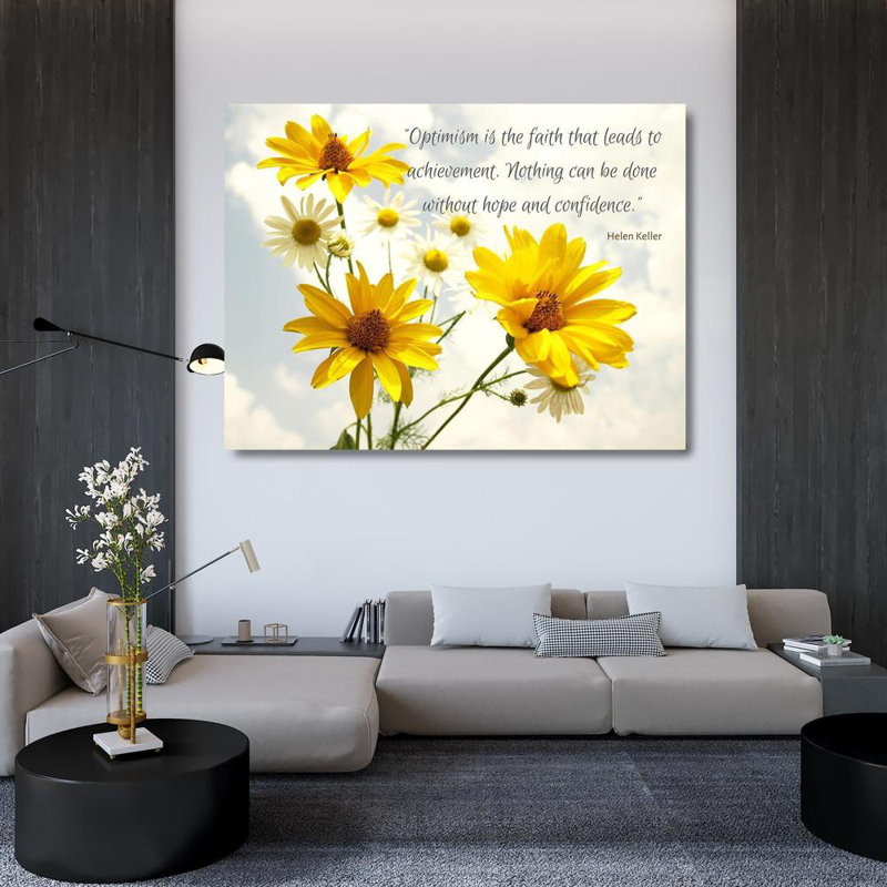 «August Grove®», art sur toile tendue à la galerie ArtsyQuotes, titre: Helen Keller Citation: Optimism, H 36 po x l 47 po