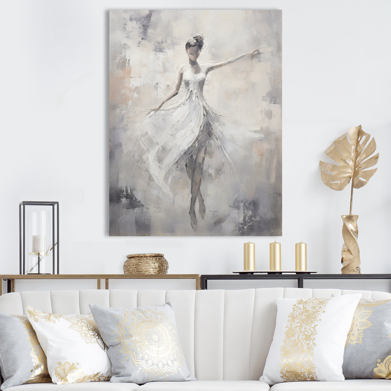 «Contemporary Gray Ballet Dance Symphony VI», reproduction sur toile, Toile tendue, H 20 po x l 12 po