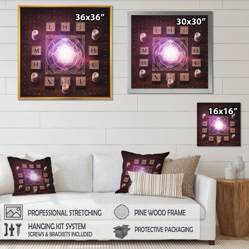 «Sahasrara Seal Crown Chakra», reproduction sur toile, Cadre naturel flottant, H 16 po x l 16 po x P 1 po