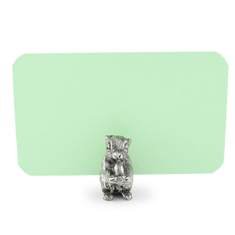 Woodland Creatures Pewter Squirrel Place Card Holder