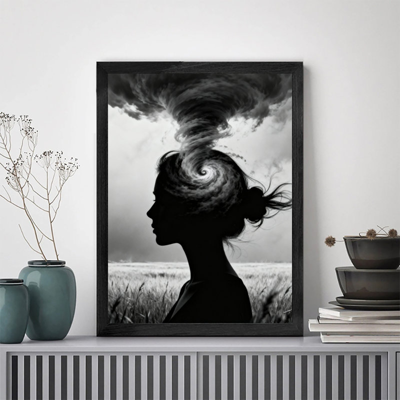 «Black», profondeur de la pensée rétro, impression fantaisiste, art mural, H 25 po x l 17 po