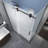 Langham XL 64" - 68" W x 36" D x 80" H Frameless Rectangle Sliding Shower Enclosure, Frosted Glass-53047730