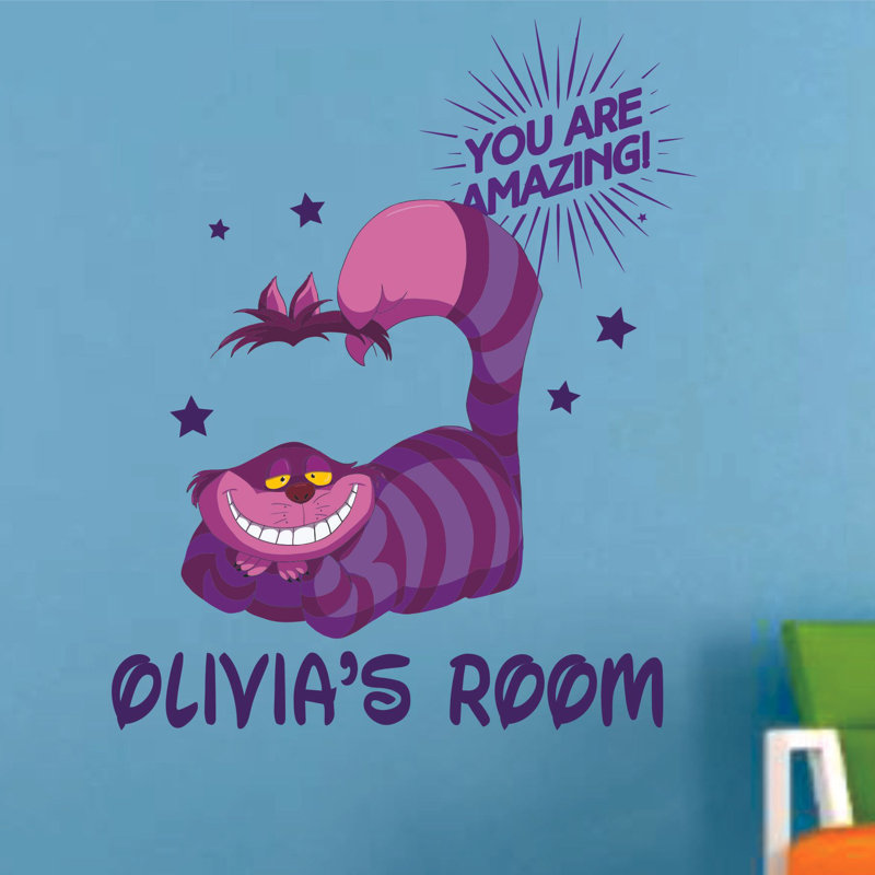 Autocollant mural Cheshire Cat Alice, H 20 po x l 18 po