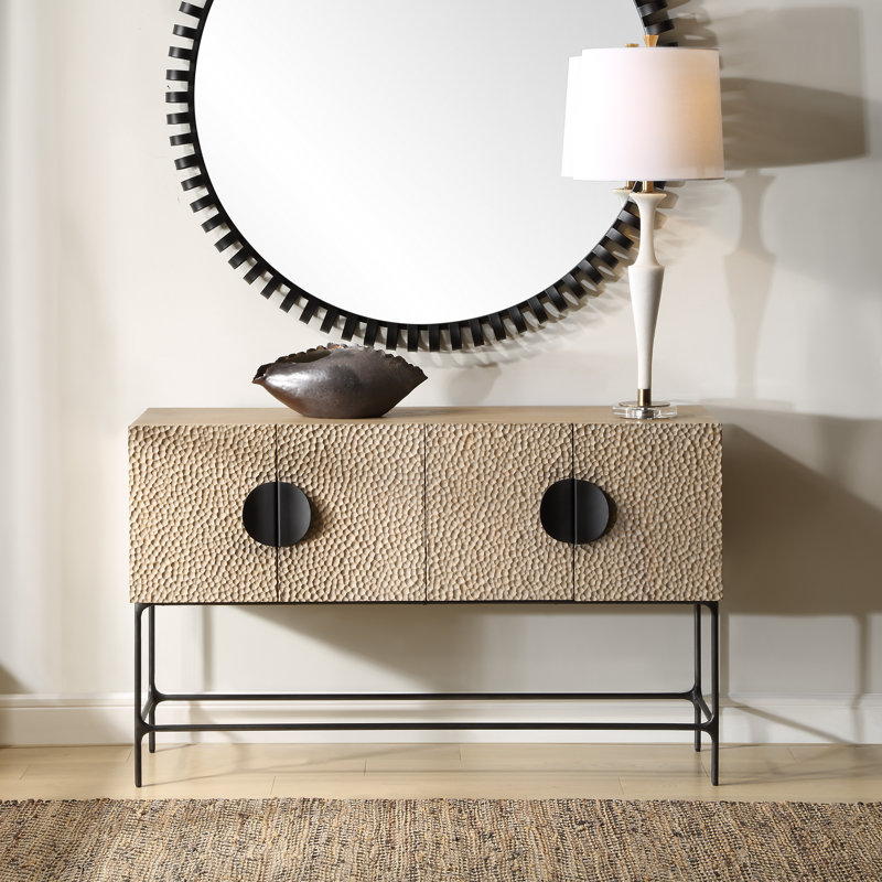 Armoire en bois d'orme 4 portes Uttermost Lunar