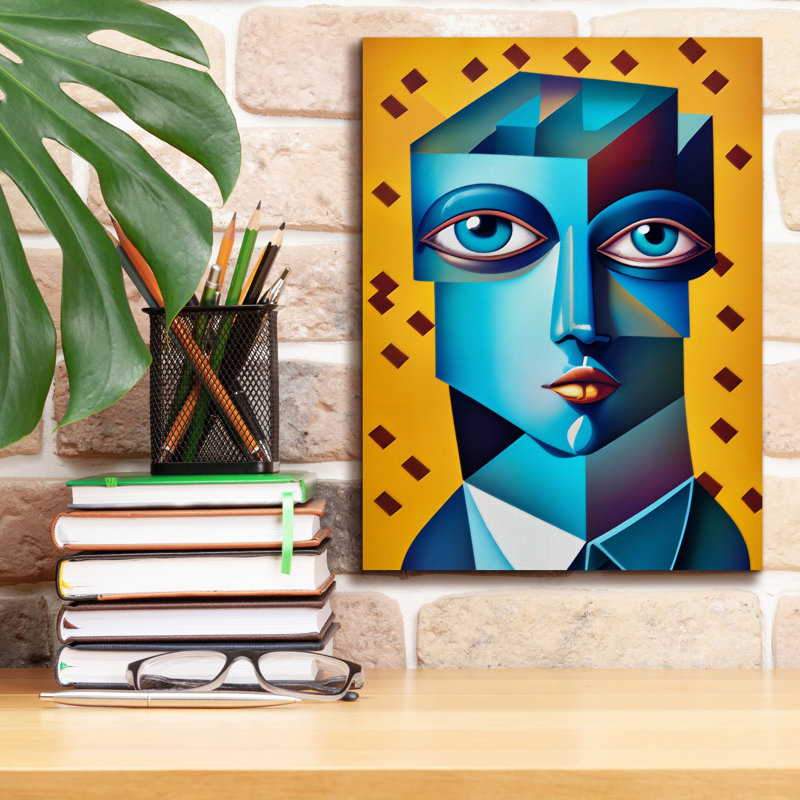 Art mural sur toile Wrought Studio ™ «Cubist Abstract Face» par Andreas Magnusson, H 16 po x l 12 po x P 0,75 po