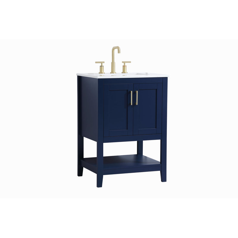 Ensemble de meuble-lavabo simple 24 po Scottsbluff, Bleu