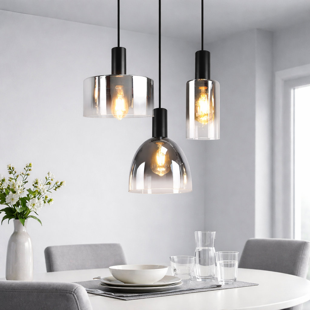 3 - Light Matte Black Cluster Pendant
