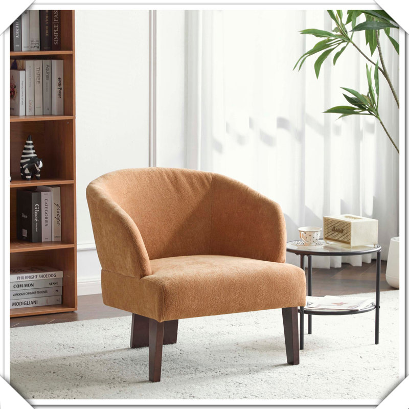 Fauteuil Mid-Century d'inspiration Mid-Century, Orange citrouille