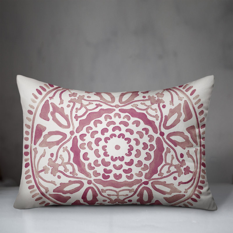 Housse et insert de coussin d'extérieur Juan, Mauve, Floral 4