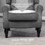 Chaise d'appoint moderne, capitonnée avec accoudoirs ronds et pieds en bois, gris foncé-954303312