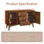 Buffet 47 po x 16 po Mid-Century moderne avec rangement pour la cuisine, le salon, la console