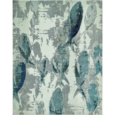 Tapis abstrait bleu Higley