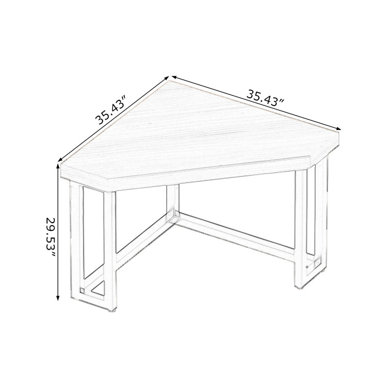 Bureaux en bois massif noyer, H 29,53 po x l 35,43 po x P 35,43 po