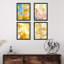 «Pastel Watercolor Paint Stroke Collage», ensemble de 4 impressions murales géométriques abstraites encadrées sur papier, impression de 4 pièces-93012212-93012211