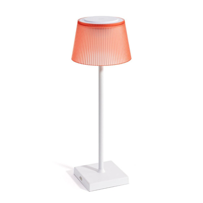 Metal Desk Lamp, Red, White
