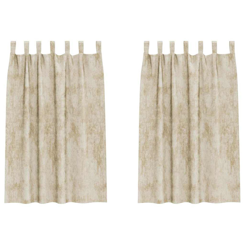 Alithia Velvet Room Darkening Curtain Pair, Cream, 140cm Width x 175cm Drop