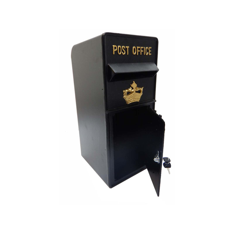 Carrickfergus Aluminum Wall Mounted Post Box, Black
