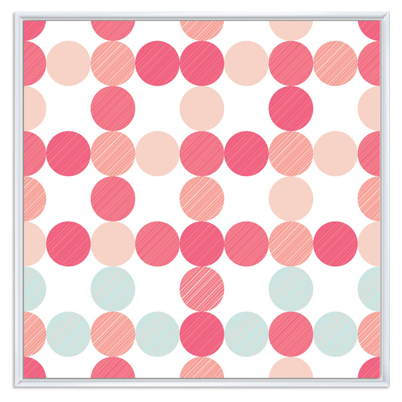 À pois rétro - reproduction sur toile, H 36 po x l 36 po x P 1,5 po, Cadre flottant blanc