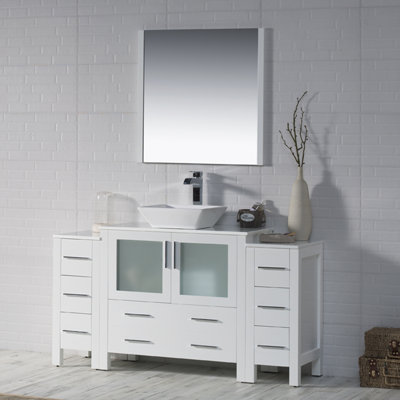 Mance 60"" Double Bathroom Vanity Set with Mirror -  Orren Ellis, ORNE6630 43409910