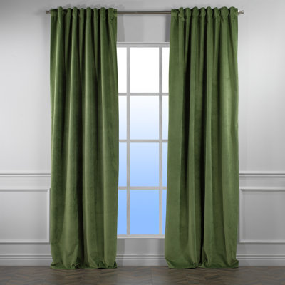 Matte Velvet Room Darkening Curtain Panel Set