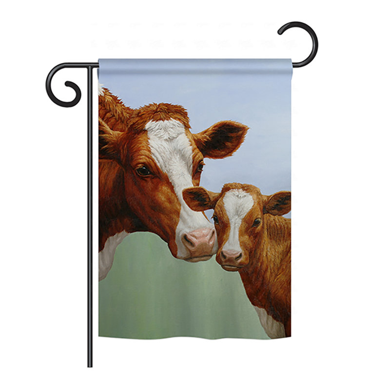 Polyester de 2 côtés en polyester 19 po et veau drapeau de jardin