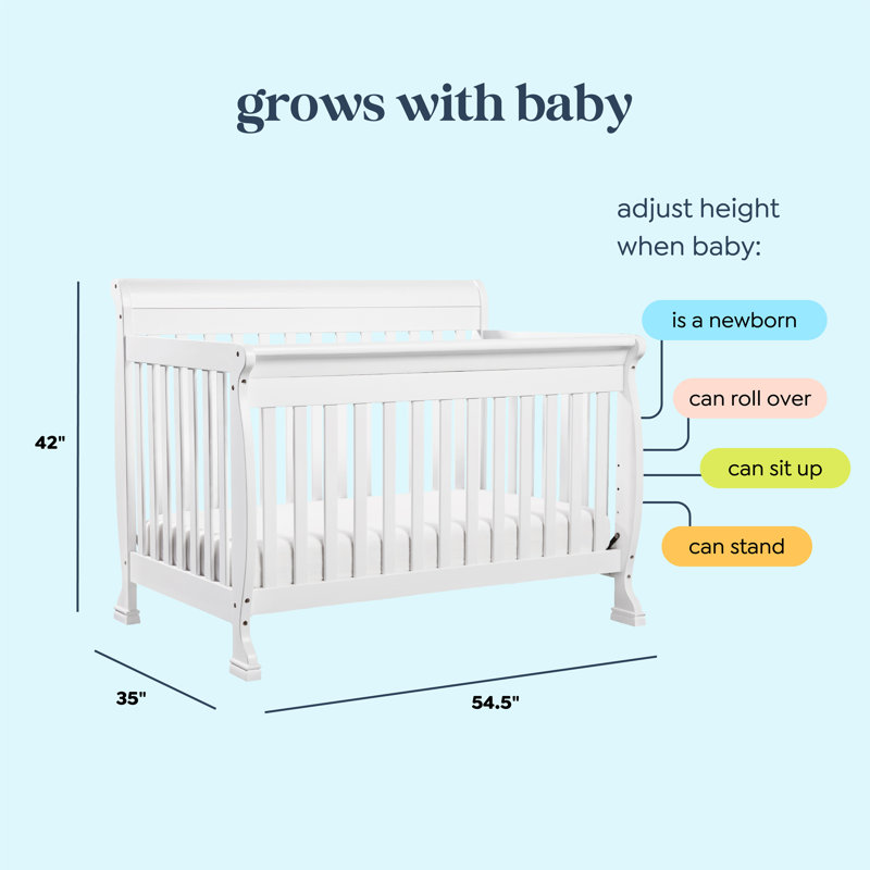 Lit de bébé convertible 4-en-1 Kalani, Blanc