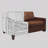 Akar Sophisticated 100% Top Grain Leather 64'' Loveseat, Made to Order