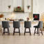 Ensemble de 2 tabourets de bar pivotants 26 po, tabourets de bar avec structure en bois, lin gris clair-1665394833-1665394835
