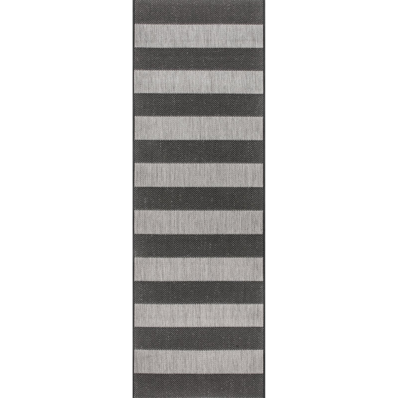 Tapis intérieur / extérieur noir Amy, Tapis de couloir 2 pi x 8 pi