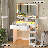 Vanity Desk with Illuminated Mirror & Power Outlet, Bedroom Dresser LED Mirror Stepless Dimmable & 3 Color Modes Adjustable, LED Tempered Glass Top, Large-Capacity Storage Shelving, White-1593790553
