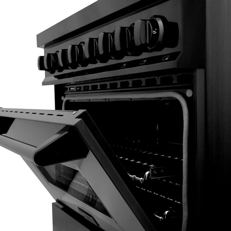 ZLINE 36" Legacy Dual Fuel Range, Black Brass Burners Stainless Steel