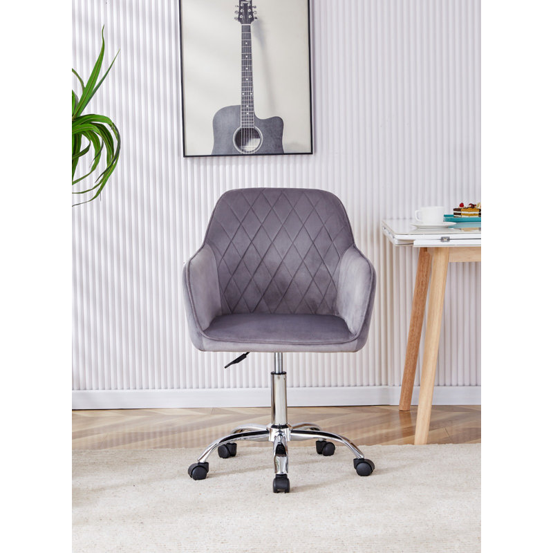 Orkanger Velvet Task Chair, Grey