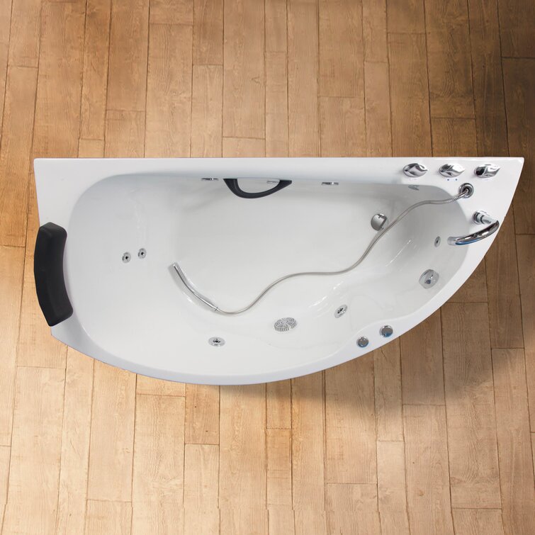 Byars 1650mm x 830mm Corner Fibreglass Bathtub with Tap