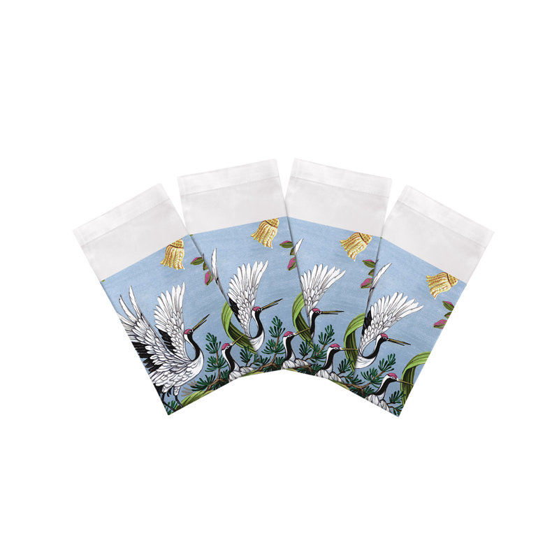 Summer Palace Cotton Sateen Dinner Napkins, Pink Gray