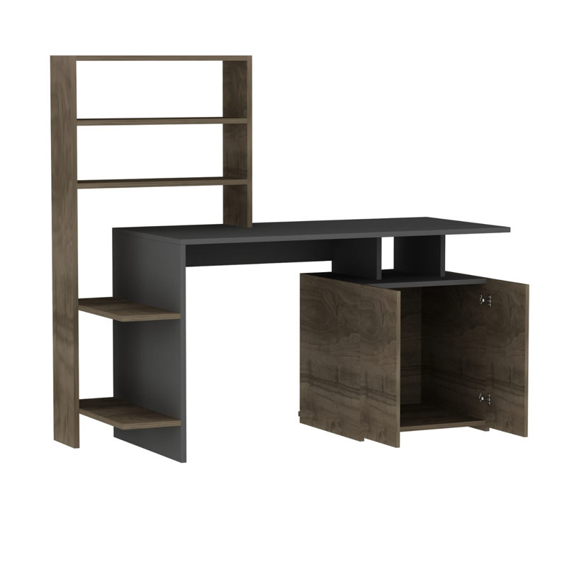 Nase Computer Desk, Walnut/Anthracite