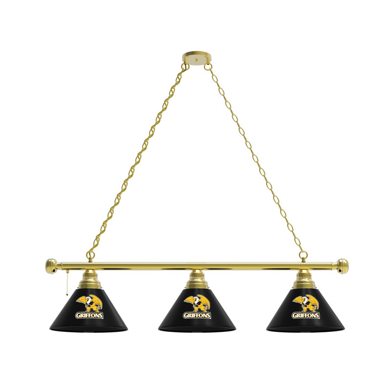3 - Light Pool Table Lights Pendant, Brass, US Naval Academy Midshipmen