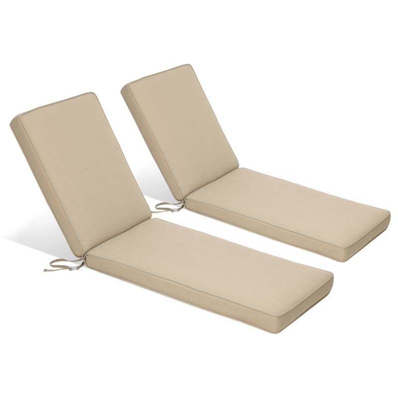 Ensemble de 2 coussins de chaise longue d'extérieur avec attaches Aoodor, Brun