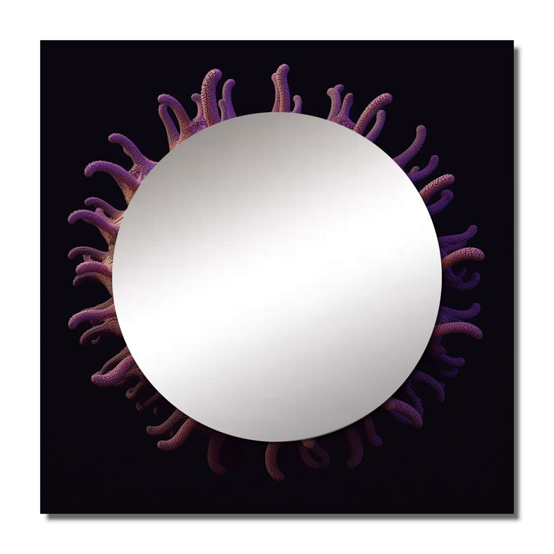 Qunisha - art mural miroir bord de mer pour salle de bain, 36 po x 36 po