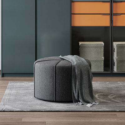 Minimaliste gris anthracite, design, revêtement en tissu, rembourrage en coton, passepoil, capitonnage, 26,83 pouces de largeur, profondeur, 17 po de hauteur avec bois massif
