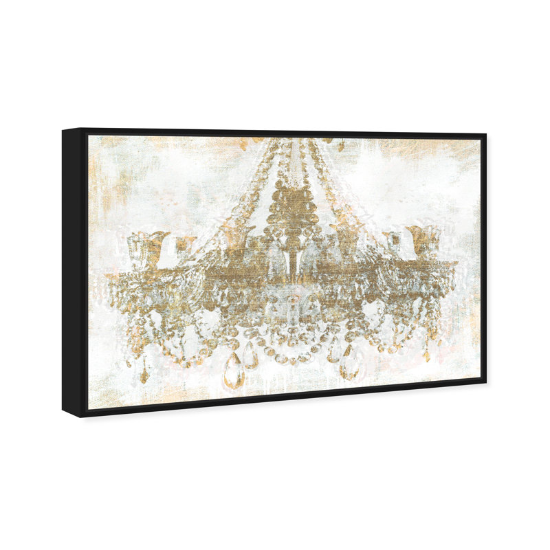 «Gold Diamonds Glam Metallic Chandelier» encadré sur toile par Oliver Gal, impression, H 11 po x l 16 po x P 1,75 po