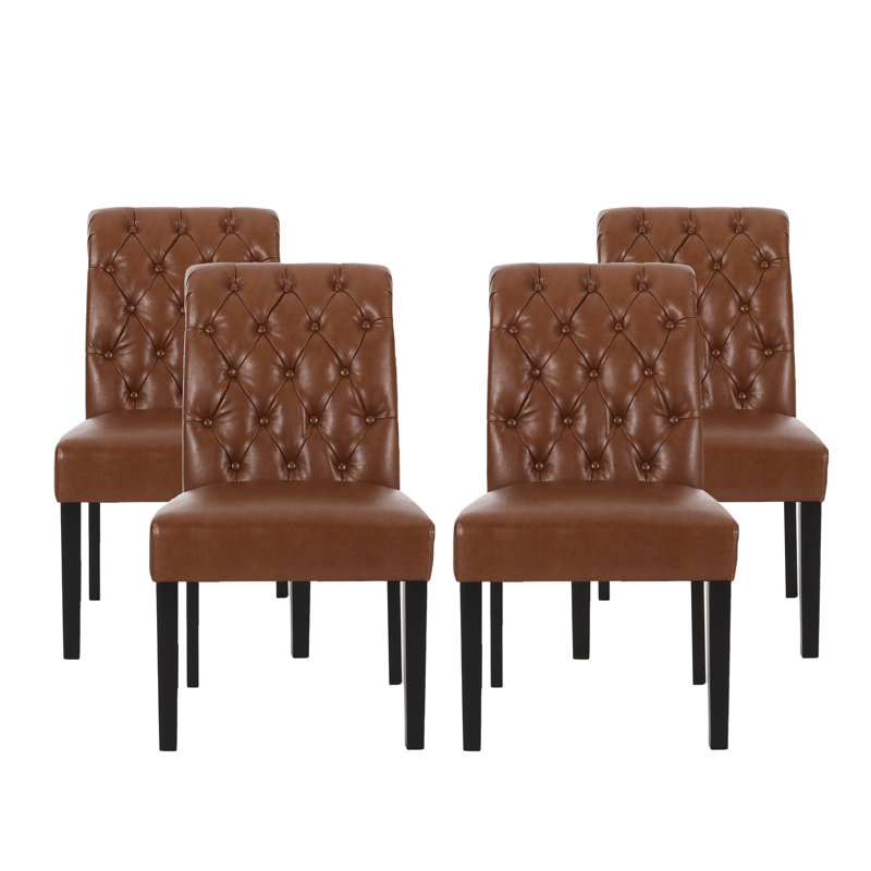 Tufted Parsons Chair, Brown, Set Of 4