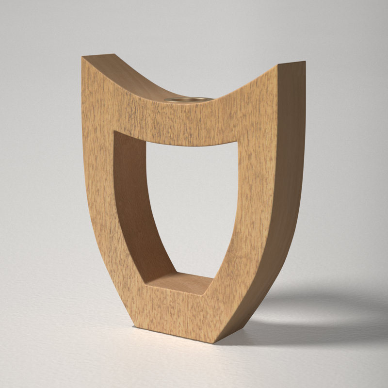 Fauve 7" Wood Tabletop Candlestick