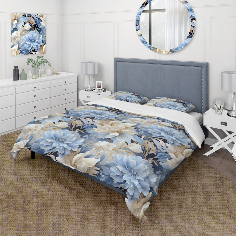 Ensemble de housse de couette Ethereal Rococo Flourish Victorian, Housse de couette pour très grand lit et 2 très