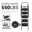 5-Step Reach Height Foldable Step Ladder With Tool Tray And Wide Non Slip Pedals, Convenient Handrails
