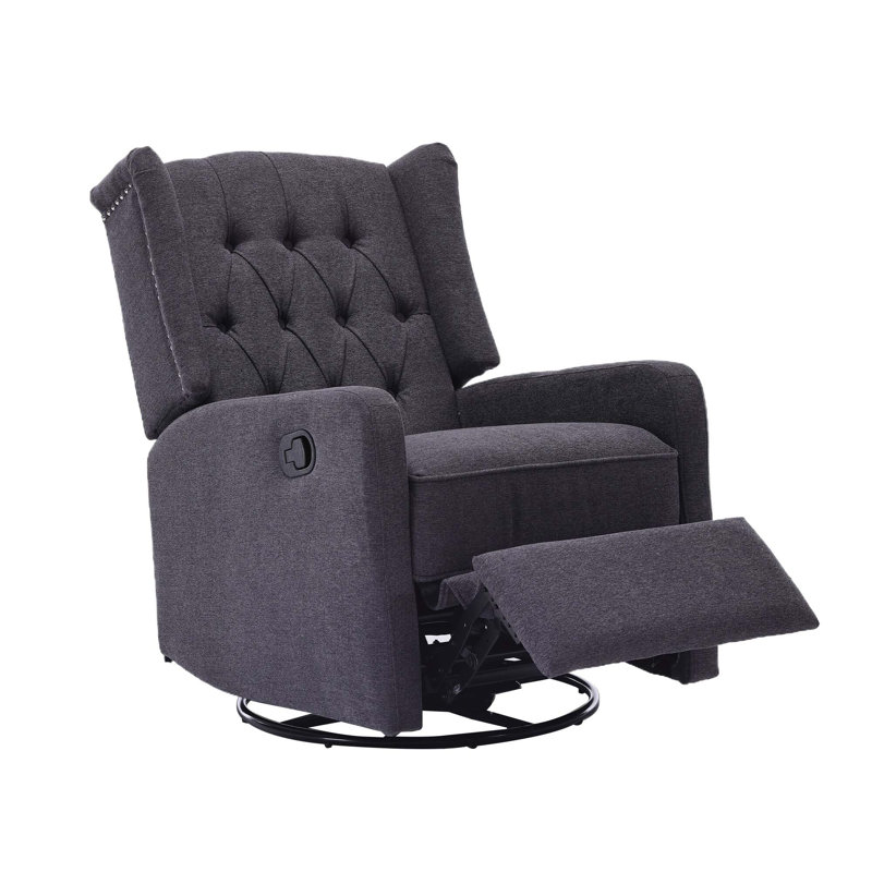 Rocking Recliner, Dark Gray Linen