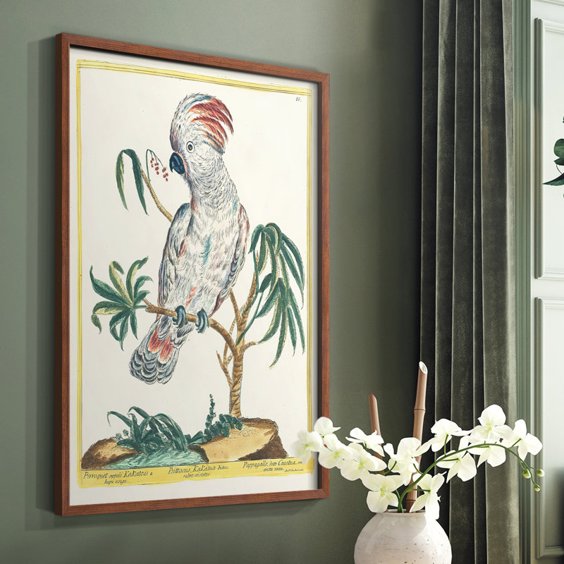 «Pastel Birds II», reproduction encadrée - bois massif, Brun, H 14 po x l 11 po