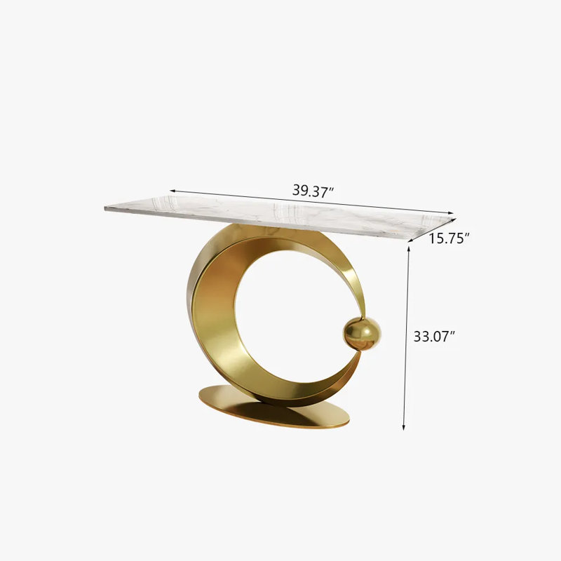 Bardou Console Table with Sintered Stone Tabletop for Entryway & Living Room, 33.07" H x 39.37" W x 15.75" D